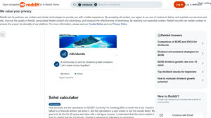 Screenshot of Schd calculator : r/dividends - Reddit