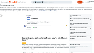 Screenshot of Best enterprise call center software you've tried hands down? - Reddit