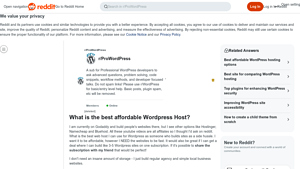 Screenshot of What is the best affordable WordPress Host? : r/ProWordPress - Reddit
