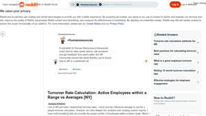 Screenshot of Turnover Rate Calculation: Active Employees within a Range vs ...