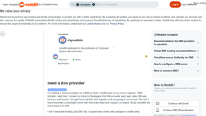 Screenshot of need a dns provider : r/sysadmin - Reddit
