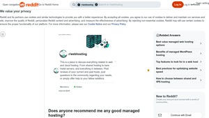 Screenshot of Does anyone recommend me any good managed hosting? - Reddit