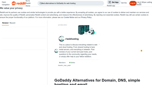 Screenshot of GoDaddy Alternatives for Domain, DNS, simple hosting and email
