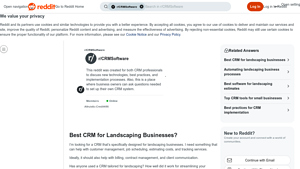 Screenshot of Best CRM for Landscaping Businesses? : r/CRMSoftware - Reddit