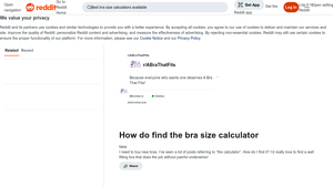 Screenshot of How do find the bra size calculator : r/ABraThatFits - Reddit