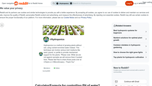 Screenshot of Calculator/Formula for controlling PH of water? - Hydroponics - Reddit