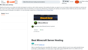 Screenshot of Best Minecraft Server Hosting : r/MinecraftServer - Reddit