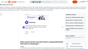Screenshot of Does anyone know any well known companies/brands that host on ...