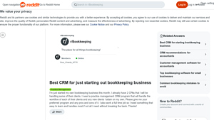 Screenshot of Best CRM for just starting out bookkeeping business - Reddit