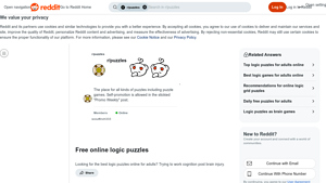 Screenshot of Free online logic puzzles - Reddit