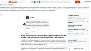 Screenshot of What maintains SAP's consistent popularity in the CRM market ...