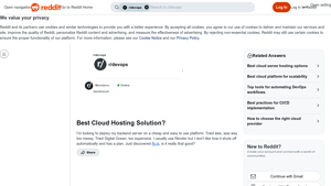 Screenshot of Best Cloud Hosting Solution? : r/devops - Reddit