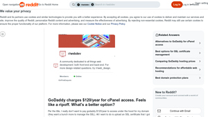 Screenshot of GoDaddy charges $120/year for cPanel access. Feels like a ... - Reddit