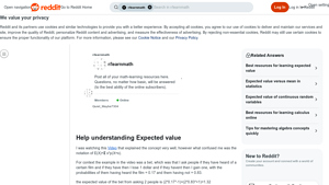 Screenshot of Help understanding Expected value : r/learnmath - Reddit