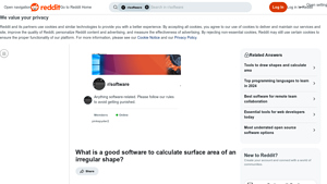 Screenshot of What is a good software to calculate surface area of an irregular ...