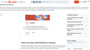Screenshot of I think I am done with Pantheon.io hosting : r/webdev - Reddit