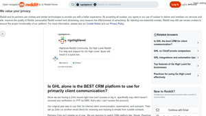 Screenshot of Is GHL alone is the BEST CRM platform to use for primarily client ...