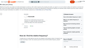 Screenshot of How do I find the relative frequency? : r/learnmath - Reddit