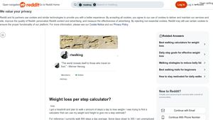 Screenshot of Weight loss per step calculator? : r/walking - Reddit