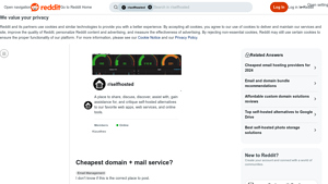 Screenshot of Cheapest domain + mail service? : r/selfhosted - Reddit