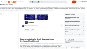 Screenshot of Recommendation for Small Business Server (In-House/Cloud-Based)