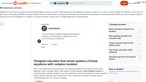 Screenshot of Cheapest calculator that solves systems of linear equations with ...