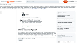 Screenshot of CRM for Insurance Agents? - Reddit