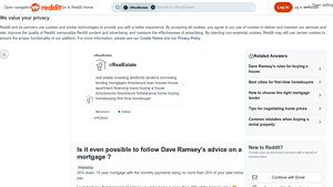 Screenshot of Is it even possible to follow Dave Ramsey's advice on a mortgage
