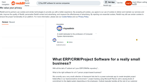 Screenshot of What ERP/CRM/Project Software for a really small business? - Reddit
