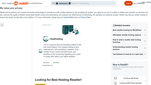 Screenshot of Looking for Best Hosting Reseller! : r/webhosting - Reddit