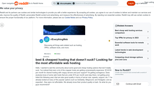 Screenshot of best & cheapest hosting that doesn't suck? Looking for the most ...