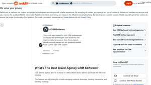 Screenshot of What's The Best Travel Agency CRM Software? - Reddit