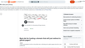 Screenshot of Best site for hosting a domain that will just redirect to github pages?