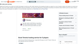 Screenshot of Good Terraria hosting service for 5 players - Reddit