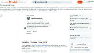 Screenshot of Bluehost Discount Code 2025 : r/webhostingdeals_ - Reddit