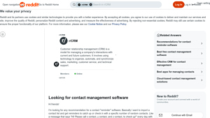 Screenshot of Looking for contact management software : r/CRM - Reddit