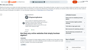 Screenshot of Are there any online websites that simply boolean algebra? - Reddit