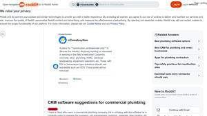 Screenshot of CRM software suggestions for commercial plumbing : r/Construction