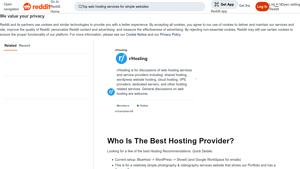 Screenshot of Who Is The Best Hosting Provider? - Reddit