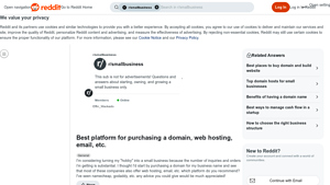 Screenshot of Best platform for purchasing a domain, web hosting, email, etc.