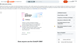 Screenshot of Does anyone use the ClickUP CRM? - Reddit