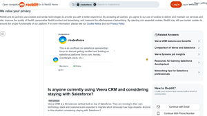 Screenshot of r/salesforce on Reddit: Is anyone currently using Veeva CRM and ...