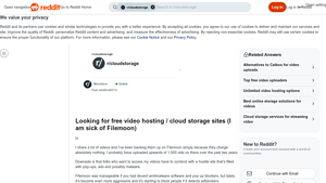 Screenshot of Looking for free video hosting / cloud storage sites (I am sick of ...