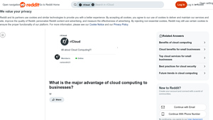 Screenshot of What is the major advantage of cloud computing to businesses?