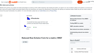 Screenshot of Reduced Row Echelon Form for a matrix | RREF : r/Precalculus