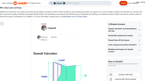 Screenshot of Drywall Calculator - Reddit
