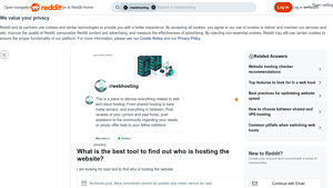 Screenshot of What is the best tool to find out who is hosting the website? - Reddit