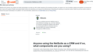 Screenshot of Anyone using the NetSuite as a CRM and if so, what components ...
