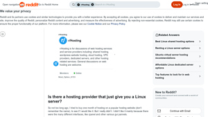 Screenshot of Is there a hosting provider that just give you a Linux server? - Reddit