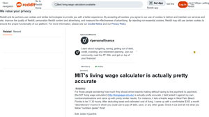 Screenshot of MIT's living wage calculator is actually pretty accurate - Reddit